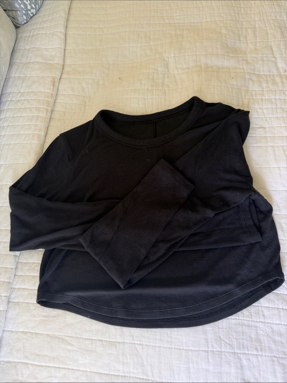 Lululemon Black Long Sleeve Ribbed Crop Top
